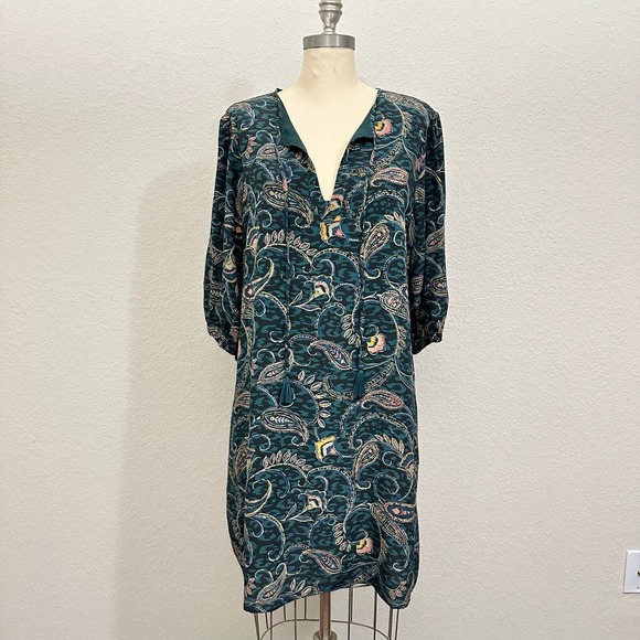 NWOT JOHNNY WAS JADE Marzanna Mini Dress Lined in Multi Paisley Print - Picture 1 of 14